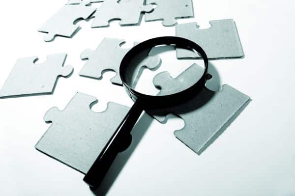 Magnifying glass, puzzle